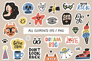 Cute Stickers Pack, an Object Illustration by piyacler (Thumbnail 2 of 11)