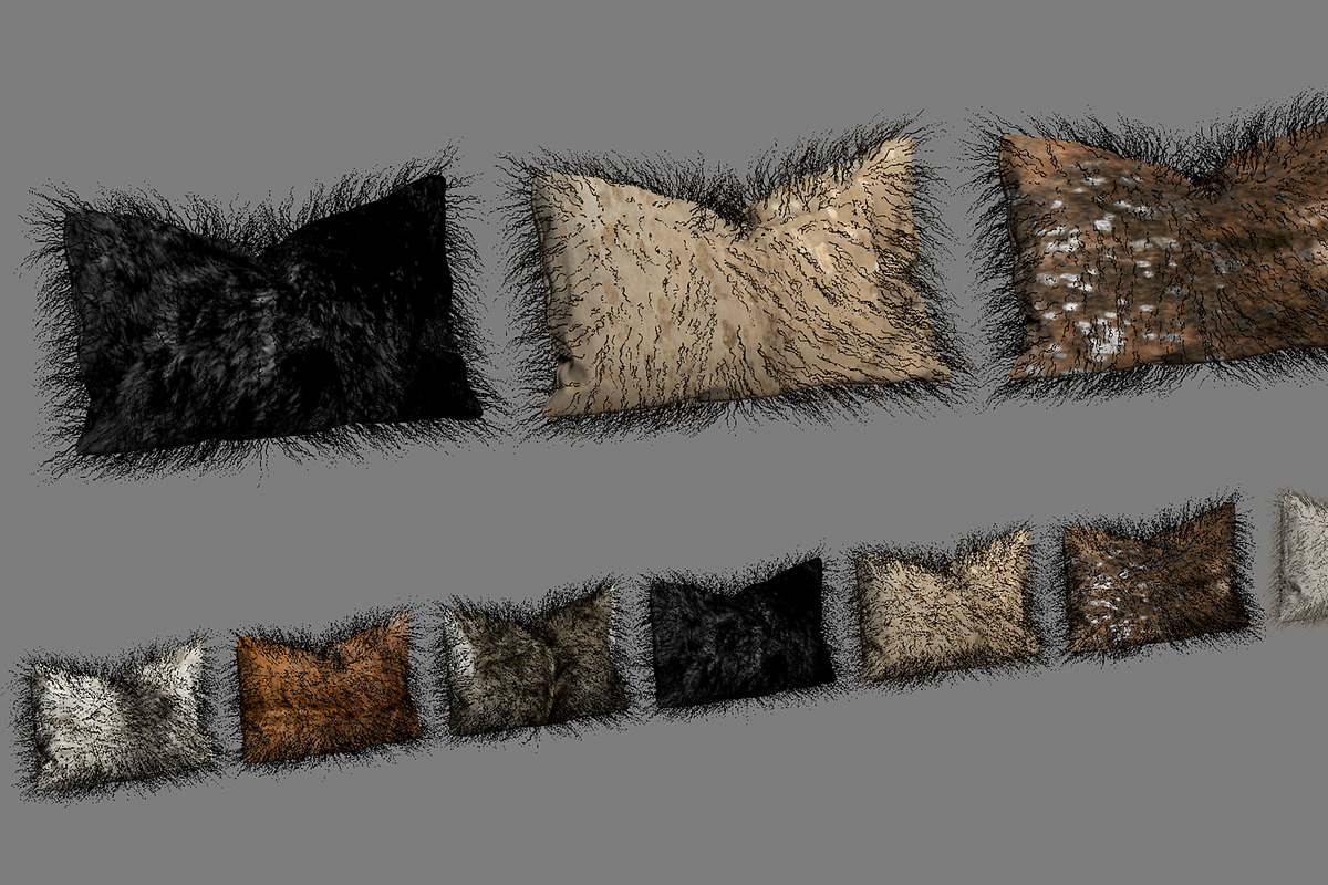 Collection of 38 fur pillows, an Object 3D Model by 3dmitruk (Photo 68 of 112)