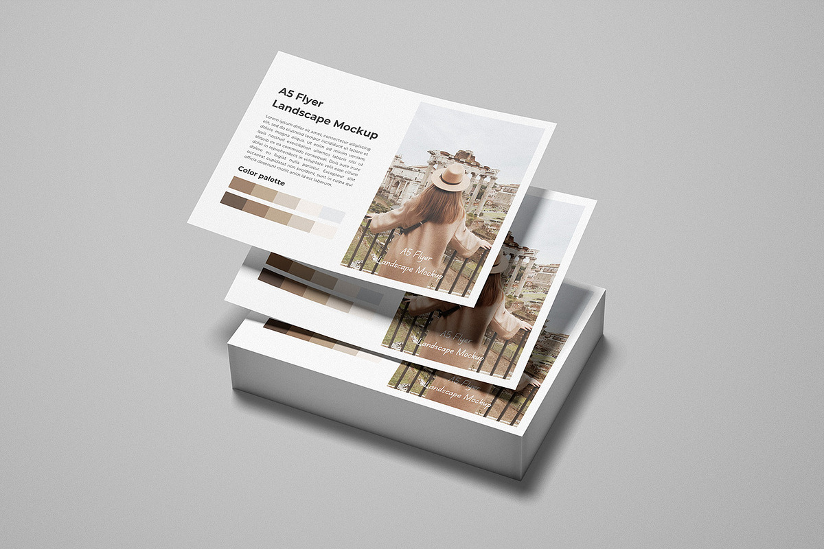 A5 Flyer Landscape Mockup, a Product Mockup by graphicsecond (Photo 4 of 11)