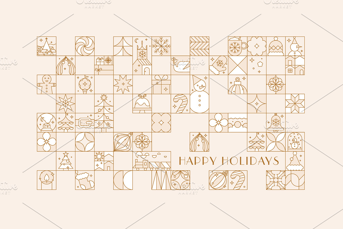 Mosaic Christmas Icon Collection, a Seasonal Illustration by Anna (Photo 3 of 12)