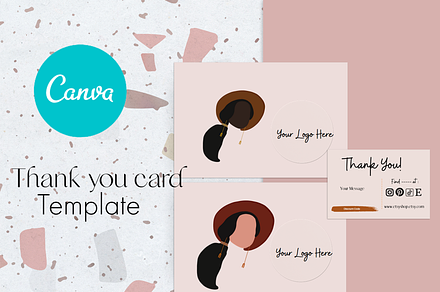 Thank You Card Template for Canva, a Business Card Template by gabbiea