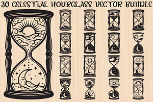 Celestial Sun Moon Hourglass Bundle, an Illustration by Gaye Art