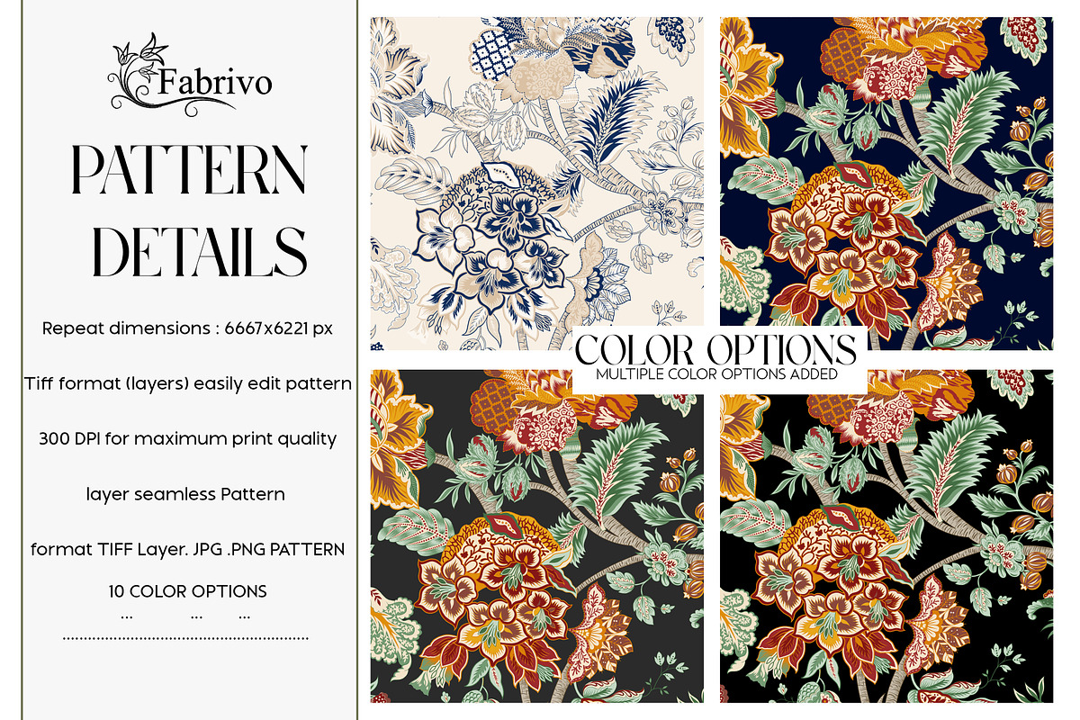CHINTZ Floral Seamless Pattern, a Pattern Graphic by Fabrivo (Photo 4 of 10)