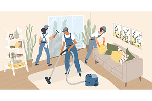 Cleaning service working, a Person Illustration by Good Studio