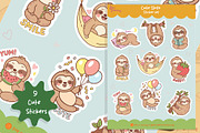 Cute Sloth Sticker Set, a Graphic by Dori Debreceni draws (Thumbnail 3 of 4)