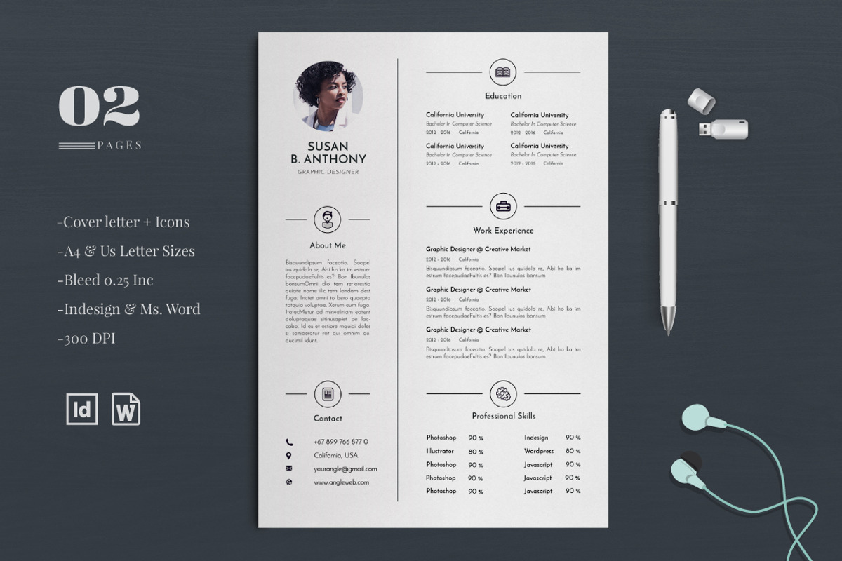 Resume/CV, a Resume Template by Atakana (Photo 1 of 2)