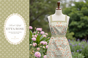 Vintage Peach Floral Print Patterns, a Pattern Graphic by Eclectic Anthology (Thumbnail 8 of 14)