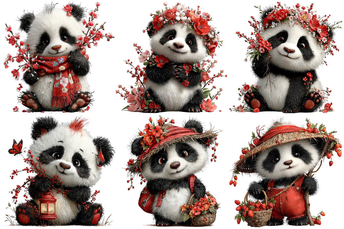 Whimsical Easter Panda Clipart, an Illustration by Pixels.Craft (Photo 5 of 5)