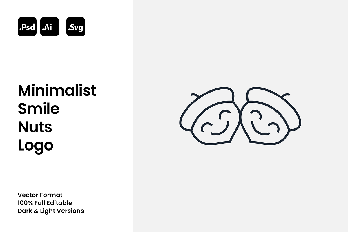 Minimalist Smile Nuts Logo, a Branding & Logo Template by Luxury Logos (Photo 1 of 4)
