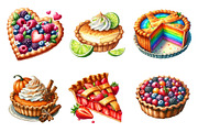 Pie Watercolor Clipart PNG, an Illustration by SinaCreation (Thumbnail 3 of 5)