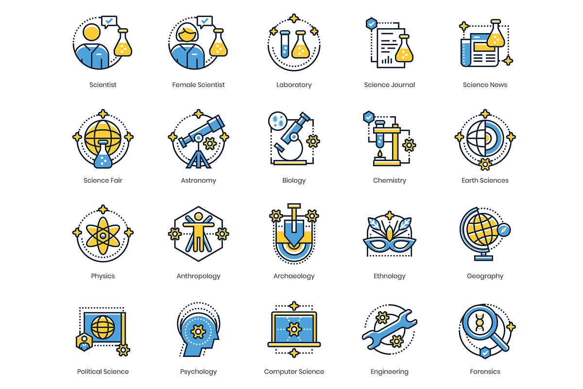 55 Science Icons - Kinetic Series, an Icon by Flat Icons