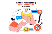 10 Email Marketing Illustration, a Person Illustration by denayunebgt (Thumbnail 1 of 4)