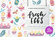 Fresh Eggs - Easter design kit, an Object Graphic by Gray Cat Graphics (Thumbnail 1 of 15)