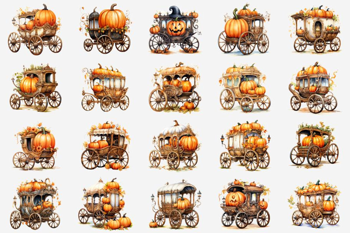 Pumpkin Chariot Watercolor, an Illustration by Gemstone (Photo 2 of 12)
