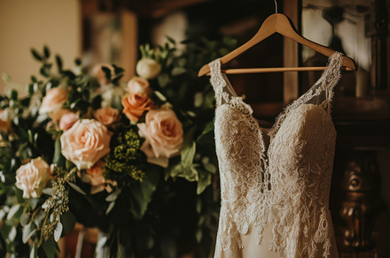Elegant floral bridal gown, a Photo by Beautiful things
