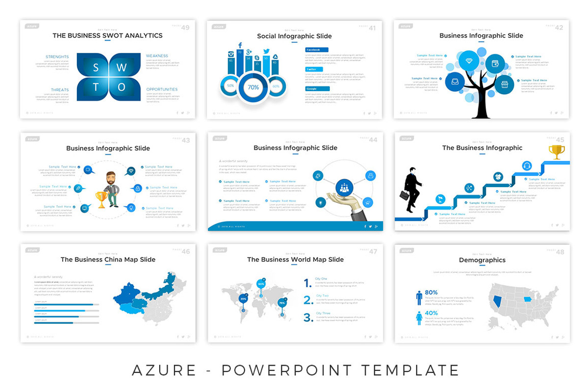 Azure Powerpoint Template, a Presentation Template by Brandearth RRGraph