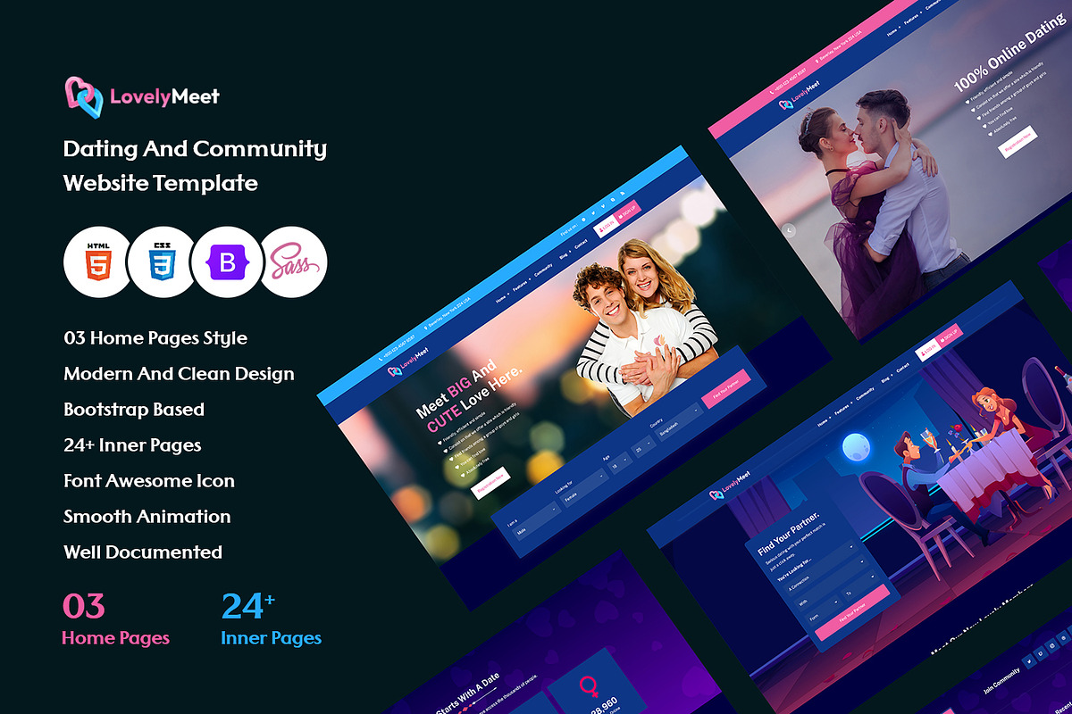 Dating Social Network HTML5 Template, a HTML Template by CodexCoder Themes