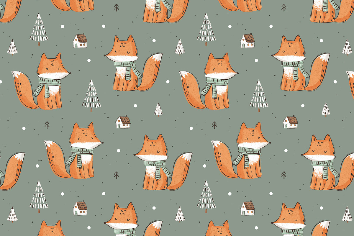 Winter fox, a Pattern Graphic by Olena Kuznietsova (Photo 8 of 10)