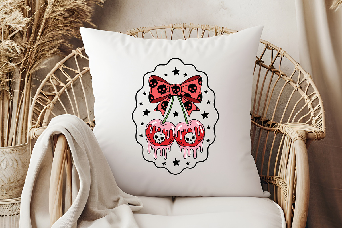 Halloween Skull Cherry Hand-Drawn Fr, an Illustration by Libby Wishes (Photo 6 of 6)