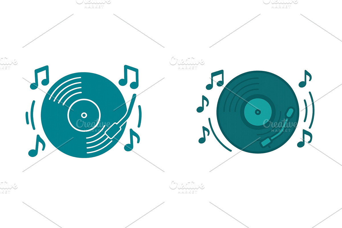 Vintage vinyl records spinning on, an Illustration by ZinetroN