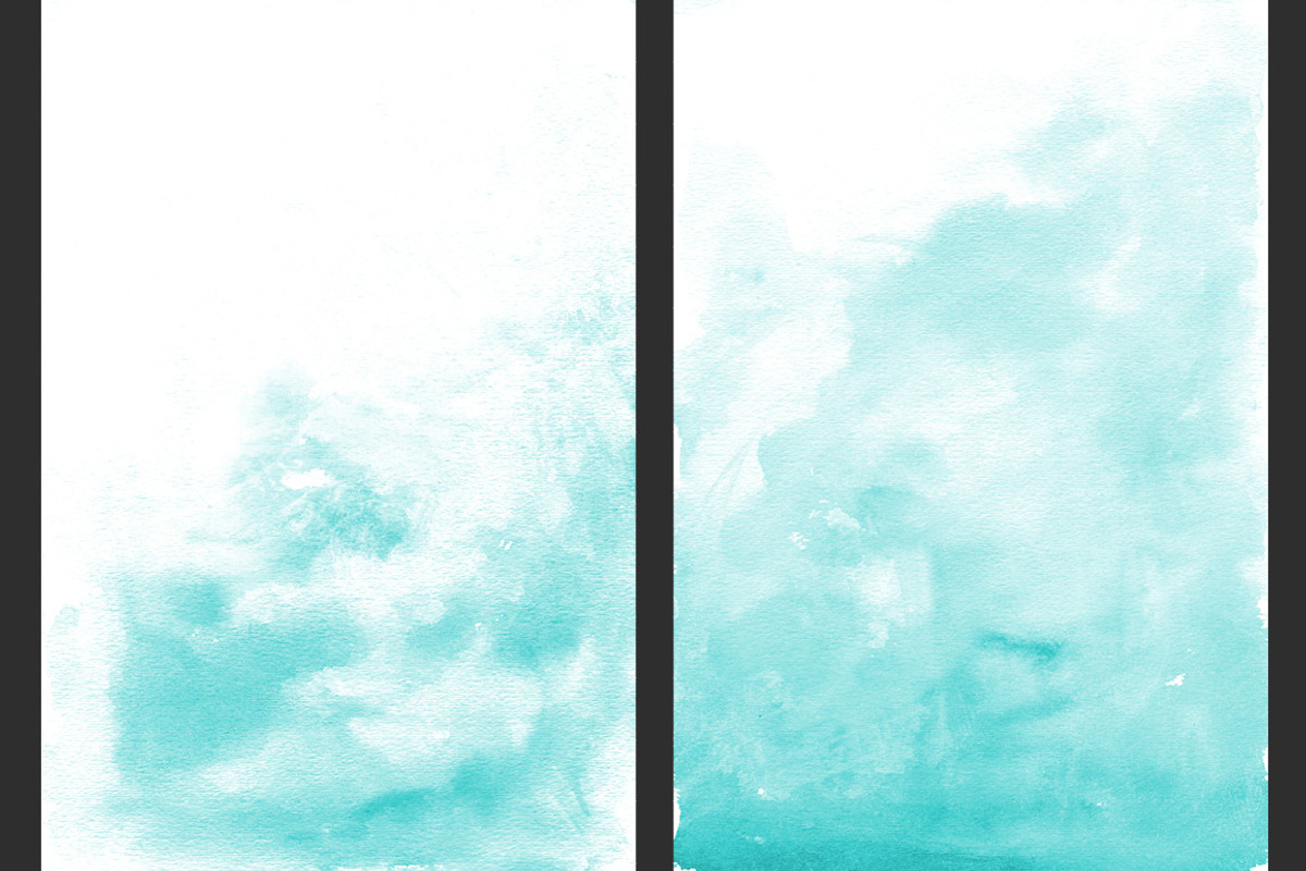 Teal Ombre Watercolor Backgrounds, a Texture Graphic by M. by mprintly (Photo 2 of 6)