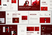 Red Fashion Portfolio Google Slide, a Presentation Template by graphicook (Thumbnail 1 of 4)