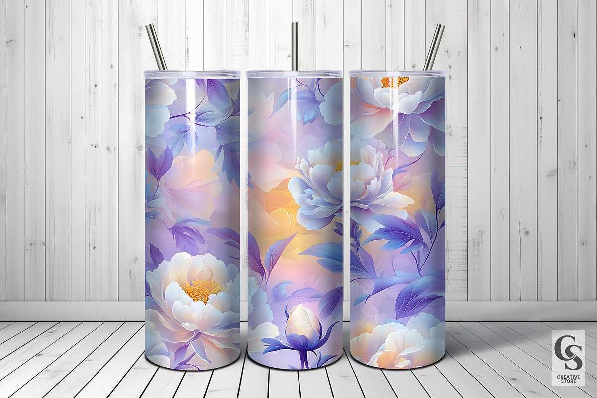 Holographic Peony Flowers Pattern, a Pattern Graphic by Creative Store (Photo 5 of 5)