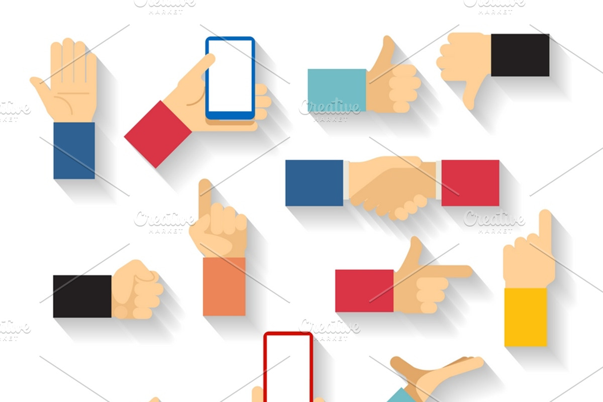 Hand gestures vector, an Illustration by Microvector