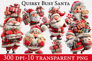 Quirky Busy Santa Clipart, an Illustration by Designworld (Thumbnail 1 of 6)