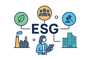 Vector illustration showing ESG, a Person Illustration by ZinetroN