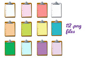 clipboard clipart & digital paper, an Education Illustration by Laureling Studios (Thumbnail 2 of 3)
