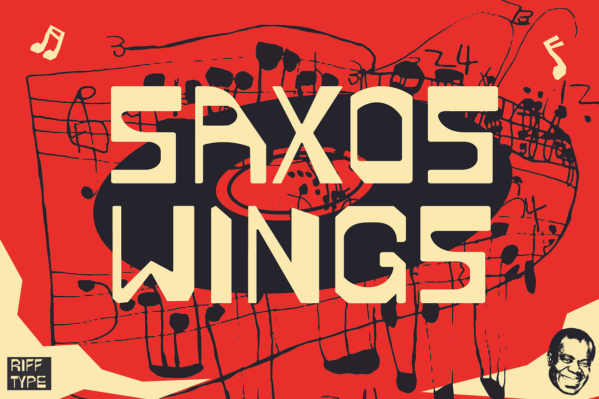 Saxoswings - Jazzy Geometric Font, a Sans Serif Font by riff.type (Photo 1 of 10)