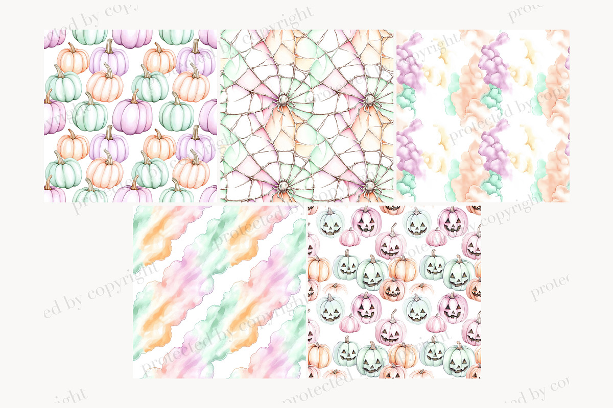 Pastel Halloween Digital Papers