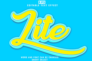 Vector Lite 3d Editable Text Effect