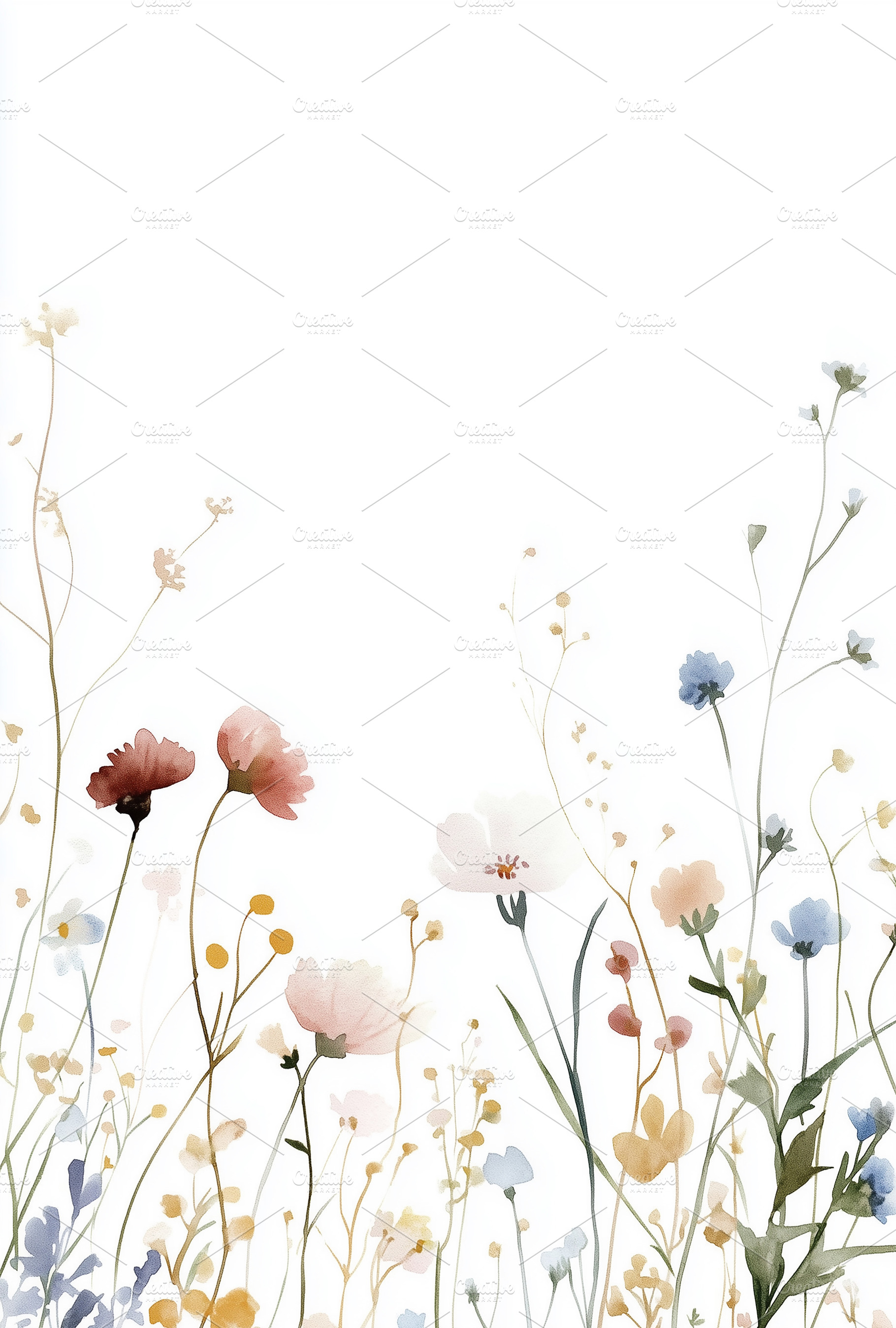 Phone wallpaper. Watercolor flowers, a Wallpaper Photo by Imaginarium