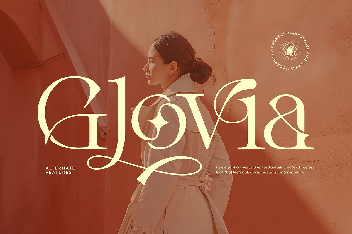 Glovia || Modern Classy Serif Font, a Serif Font by Ermedia Studio (Photo 1 of 10)