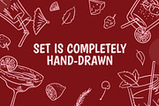 Cocktail Set Doodle Style, an Object Graphic by 35lab (Thumbnail 2 of 6)
