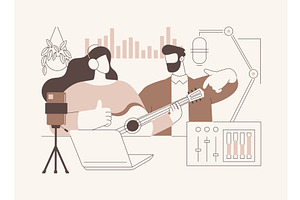 Music blogging isolated cartoon, a Person Illustration by Visual Generation