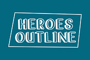 Heroes Outline Font, a Handwritten Font by Fourteen Letter (Thumbnail 6 of 8)