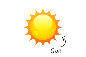 Colorful cartoon Sun icon, an Object Illustration by Elen_Art