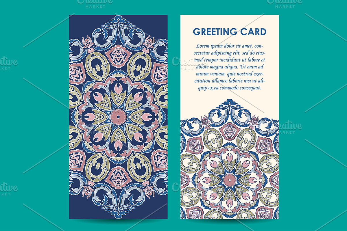 Mandala greeting cards set, a Card Template by Iryna Denysova (Photo 7 of 9)