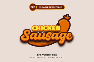 Chicken Sausage Editable Text Effect