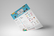 Flat Resume with Infographics, a Work Illustration by Creative Graphics (Thumbnail 1 of 7)