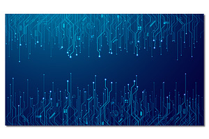 Circuit board wires. Technology blue, a Technology Illustration by ANTON KHRUPIN ART