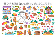 Capybara clipart, patterns, designs, an Animal Illustration by Lexi Claus (Thumbnail 2 of 8)
