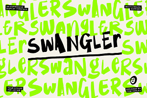 SWANGLER - Energetic Brush Font, a Handwritten Font by Tom Chalky
