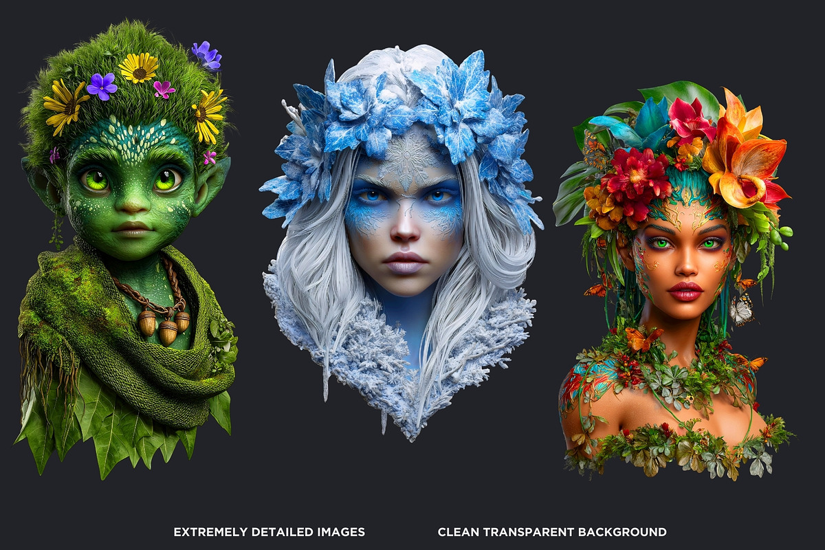 Grove Guardians Fantasy Cliparts, a Person Illustration by ThatsDesignArt (Photo 3 of 10)