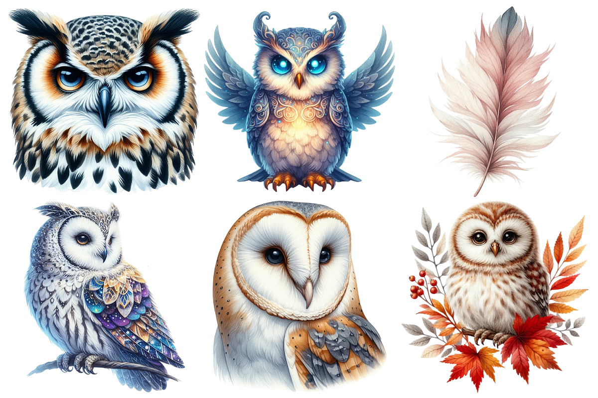 Owl Clipart Bundle, an Illustration by Pixels.Craft (Photo 2 of 7)