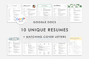 Resume Template Google Docs 10x, a Resume Template by DesignStudioTeti (Thumbnail 1 of 10)