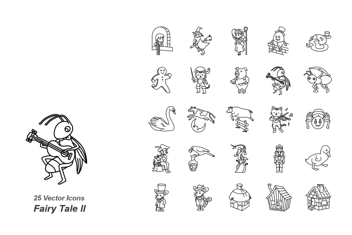 Fairy Tale II outlines vector icons, an Icon by Jisun Park